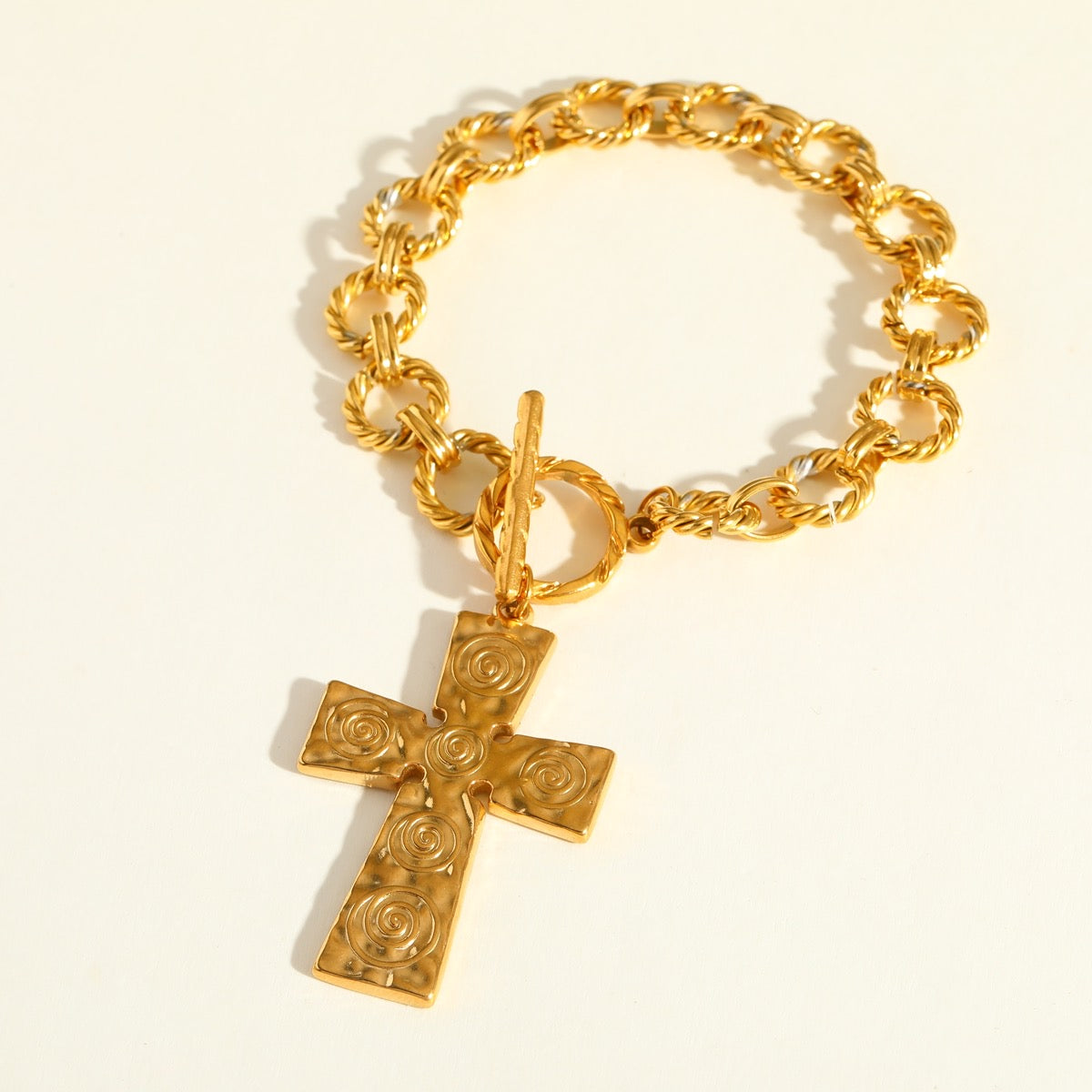 Rose Cross Bracelet