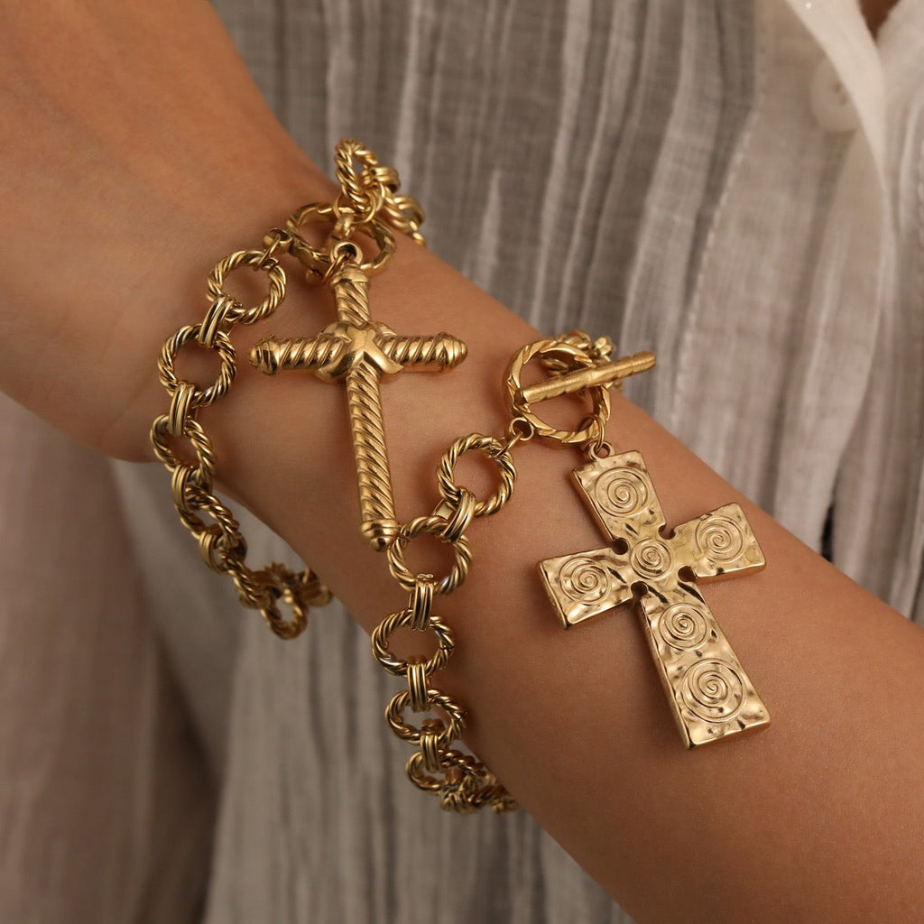 Rose Cross Bracelet