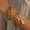 Rose Cross Bracelet