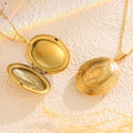 Gold Oval Locket Necklace