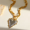 Gold Romantic Heart Pendent Necklace