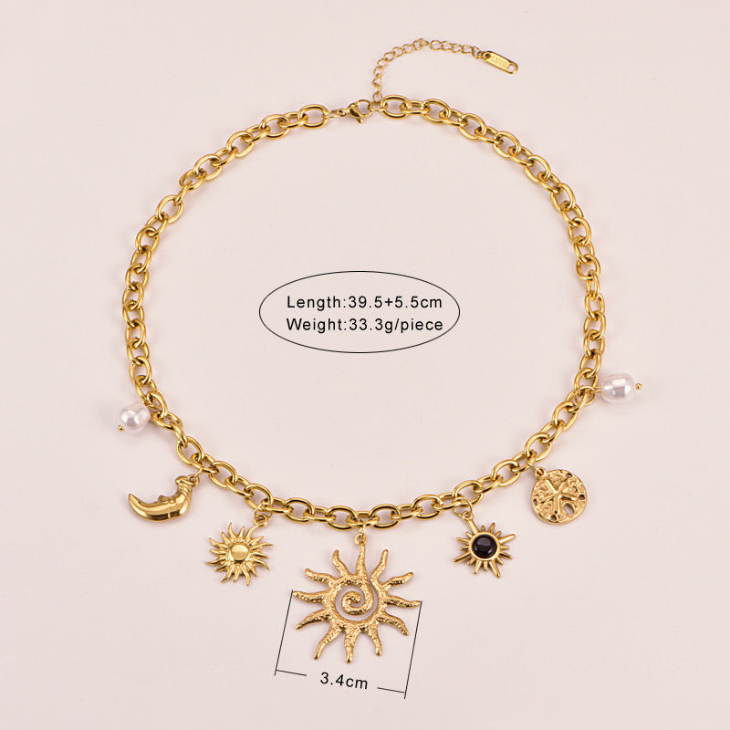 Gold Multi Charm Necklace