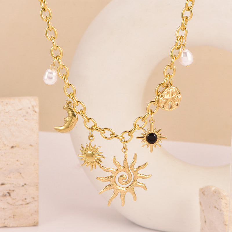 Gold Multi Charm Necklace
