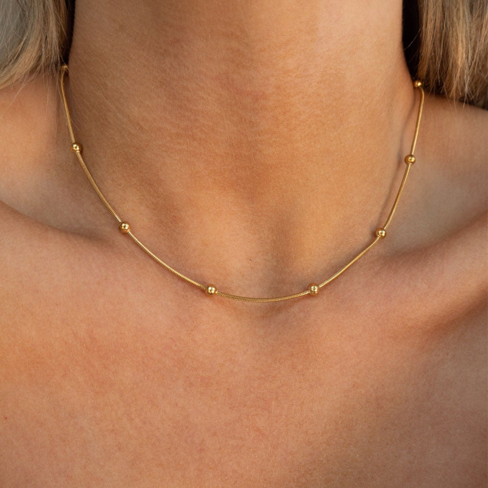 Round Snake Bag Bead Necklace