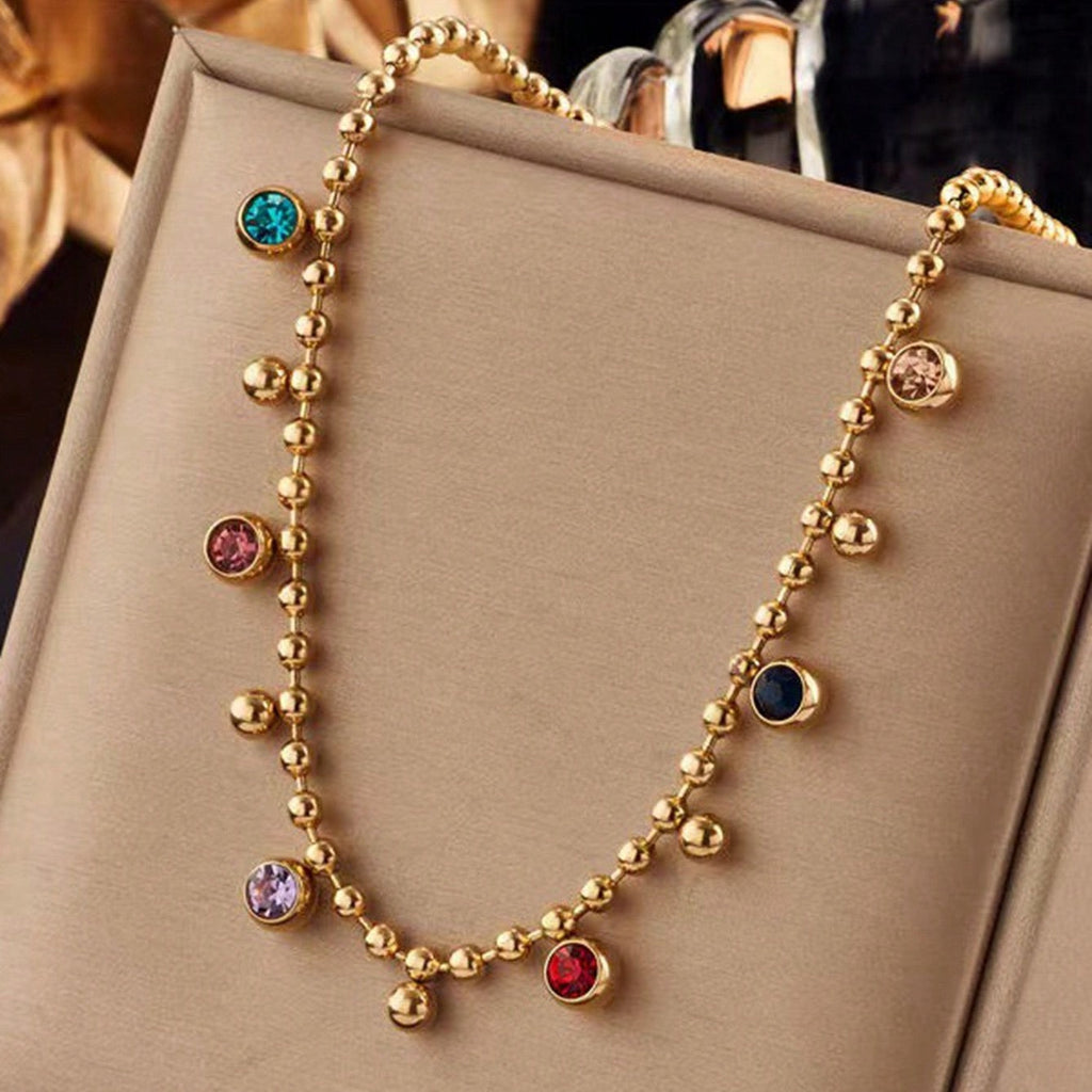 Inlay Ball Chain Necklace