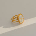 Dreamy Portrait Gold and White Ring