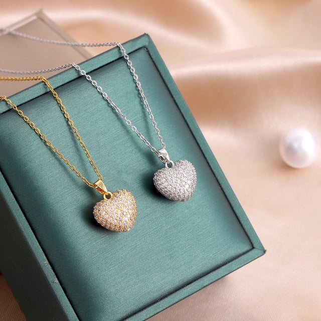Heart Shape Stainless Steel Pendant Necklace