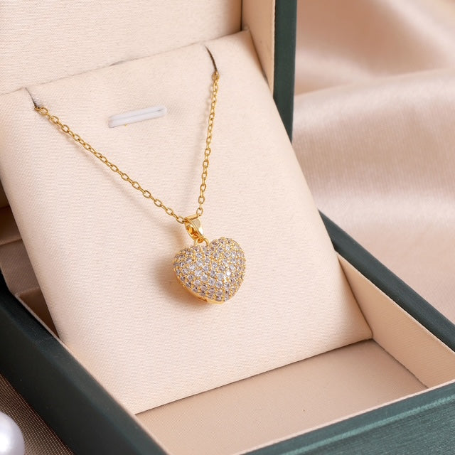 Heart Shape Stainless Steel Pendant Necklace