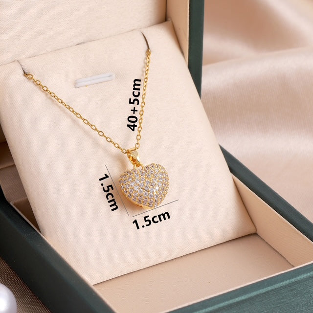 Heart Shape Stainless Steel Pendant Necklace