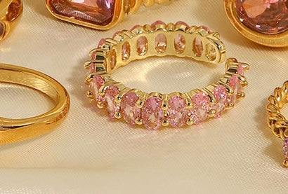 Pink Rhinestones Ring