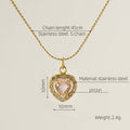 Pink Dainty Heart Necklace