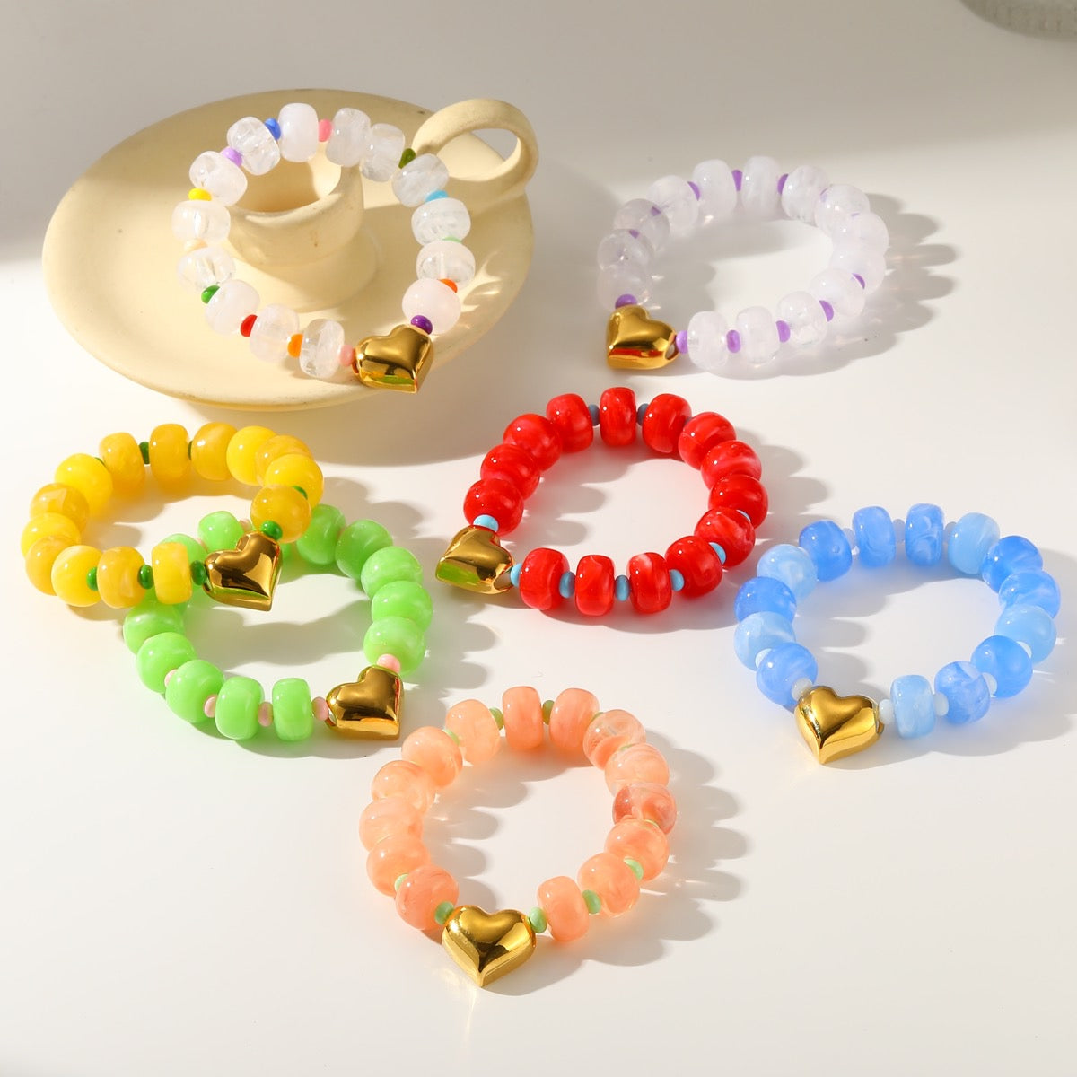 Colorful Summer Heart Bracelets