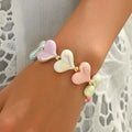 Coral Heart Shape Candy Bracelet