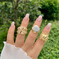 Gold Geometric Heart Ring