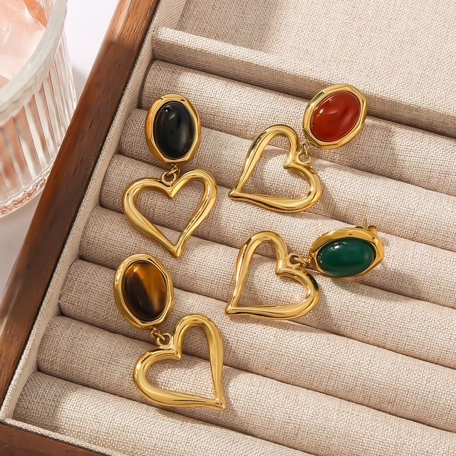 Heart Shape Dangly Earrings