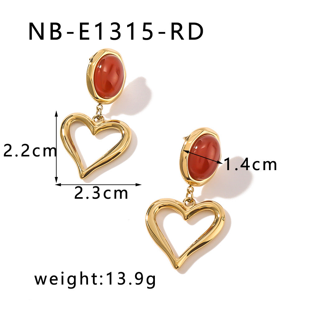 Heart Shape Dangly Earrings