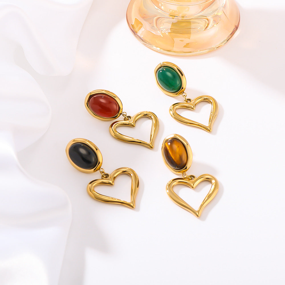 Heart Shape Dangly Earrings
