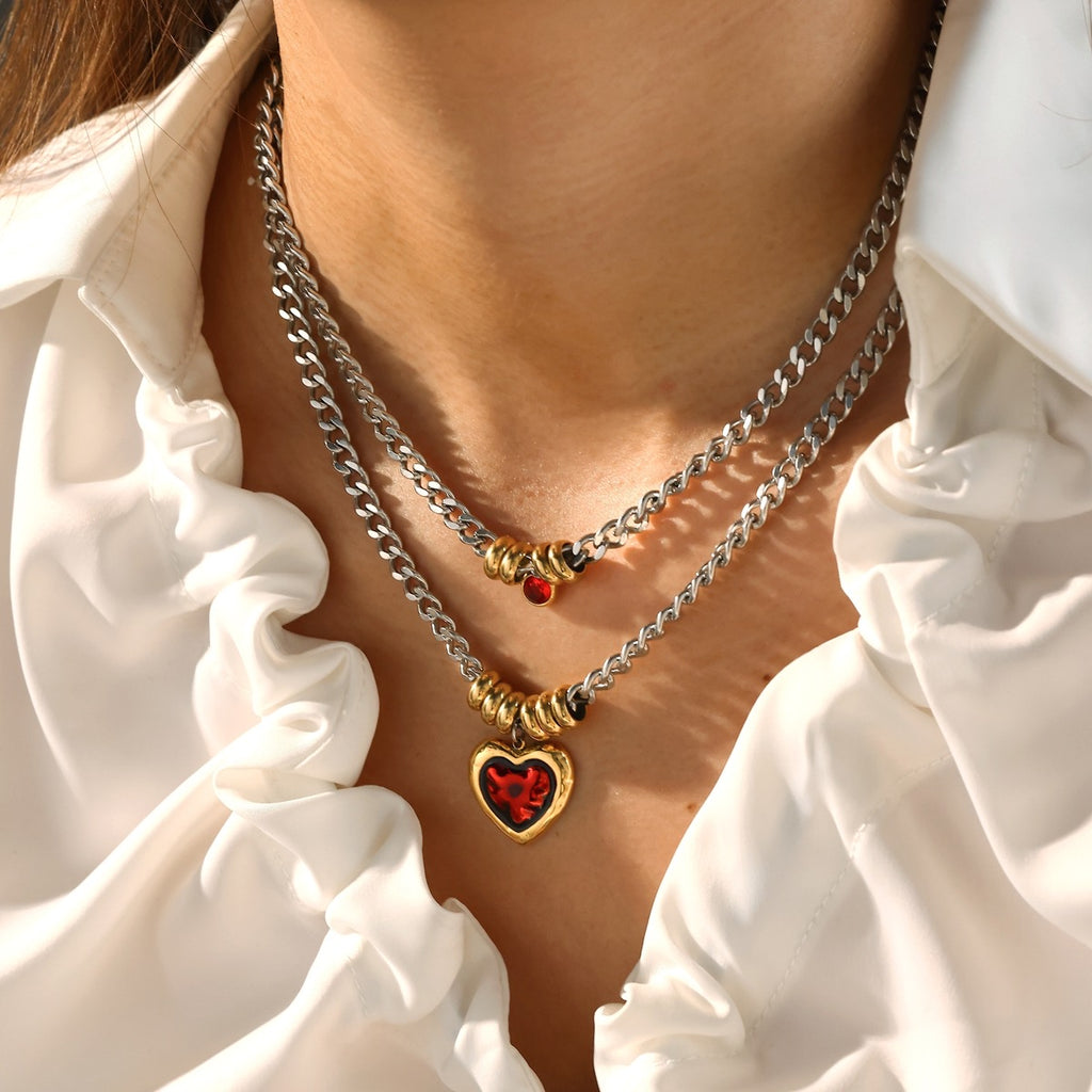 Zircon Heart Lobster Clasp