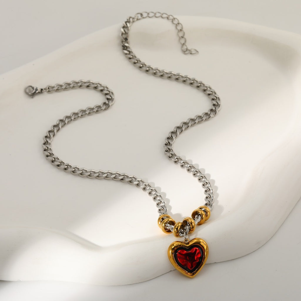 Zircon Heart Lobster Clasp