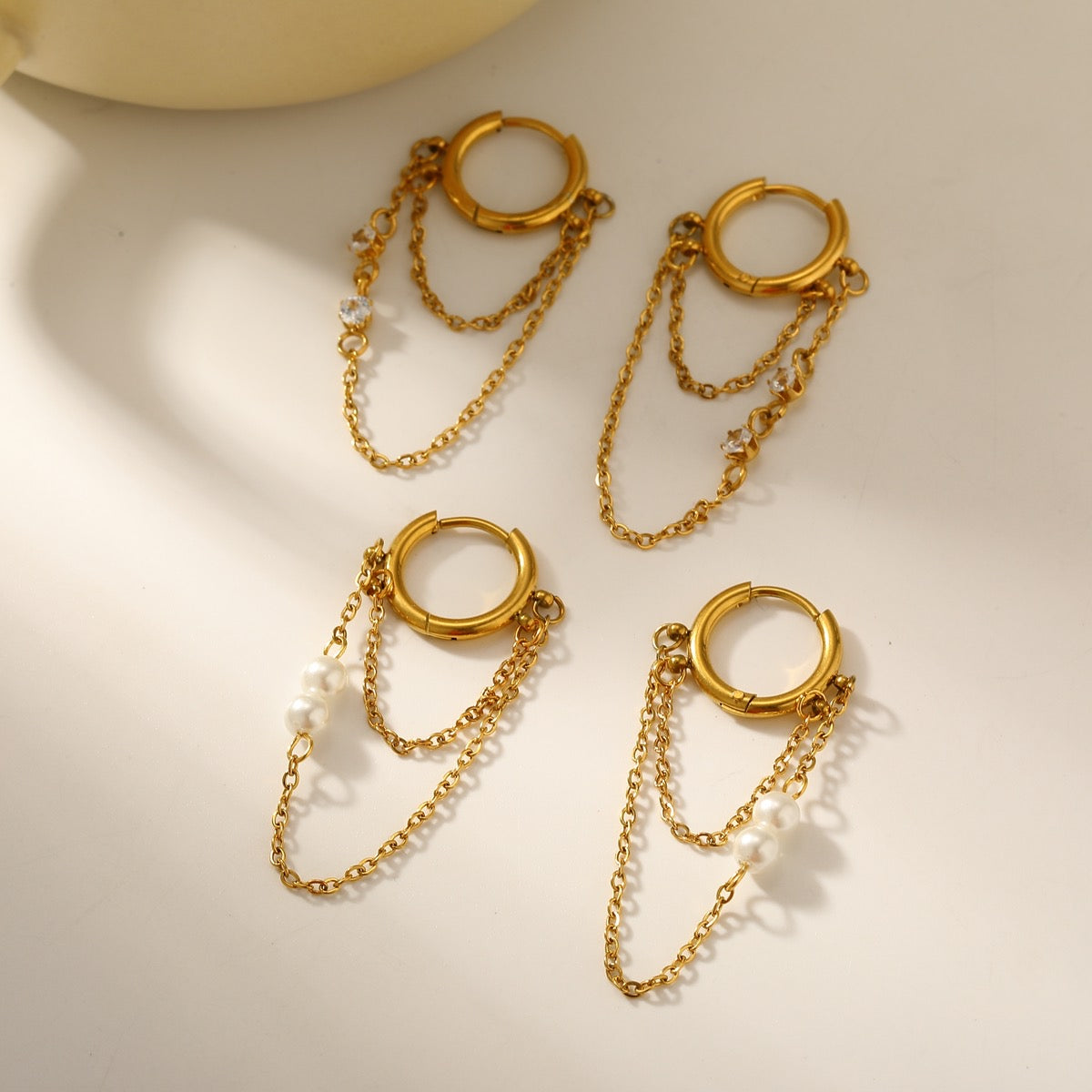 Vacuum Electroplating Round Earrings