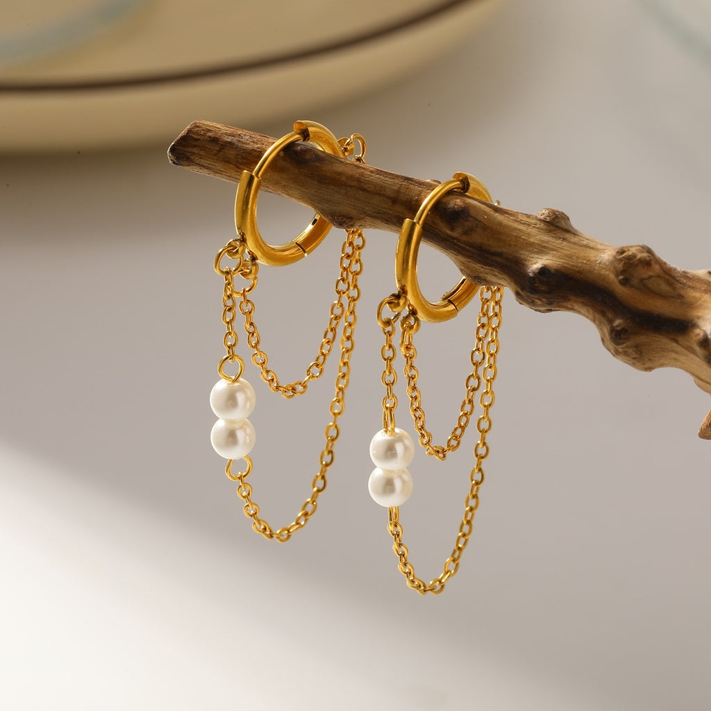 Vacuum Electroplating Round Earrings