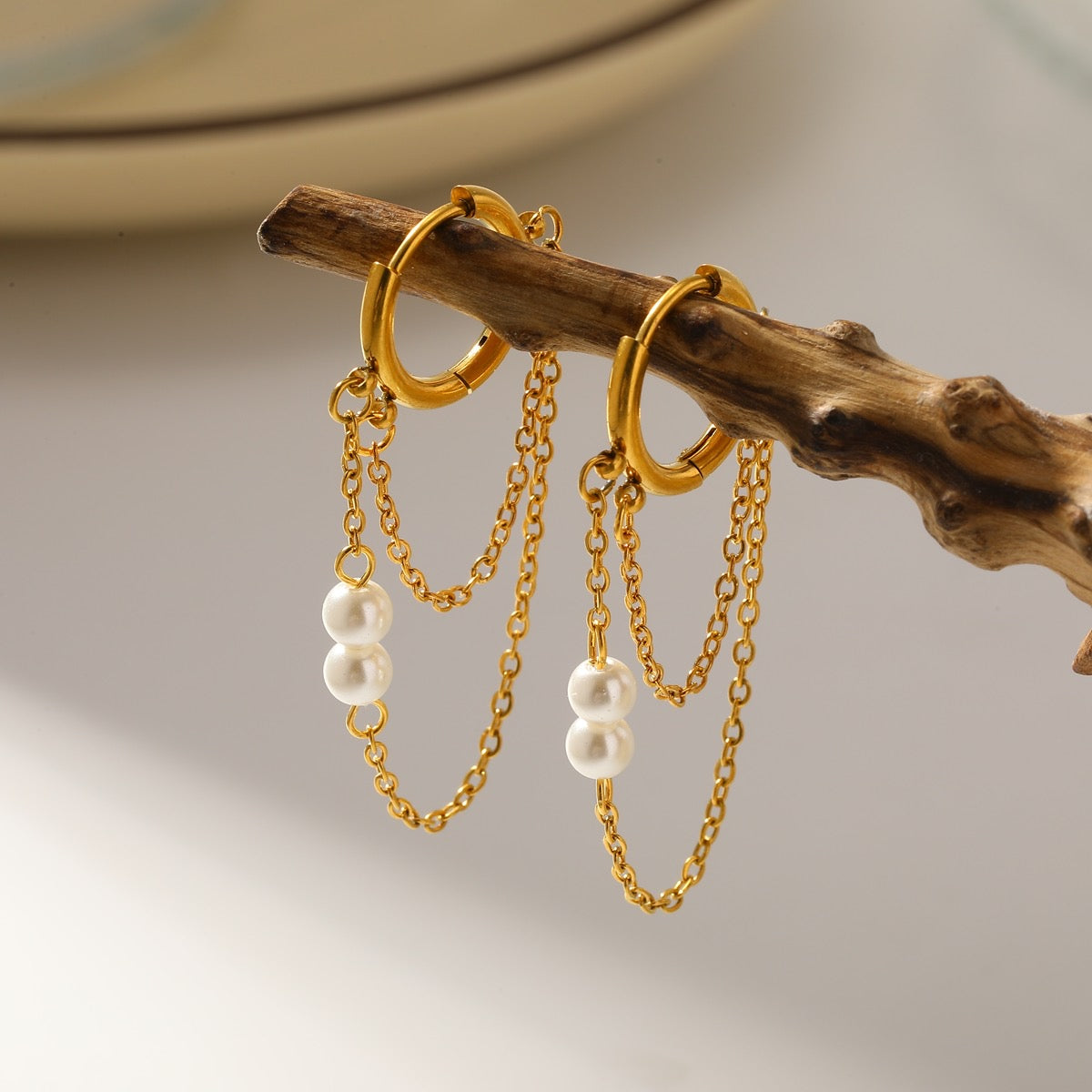 Vacuum Electroplating Round Earrings